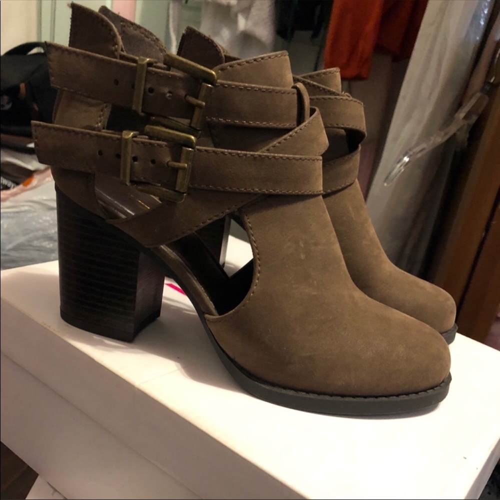 Brown suede booties for emilyyb26
